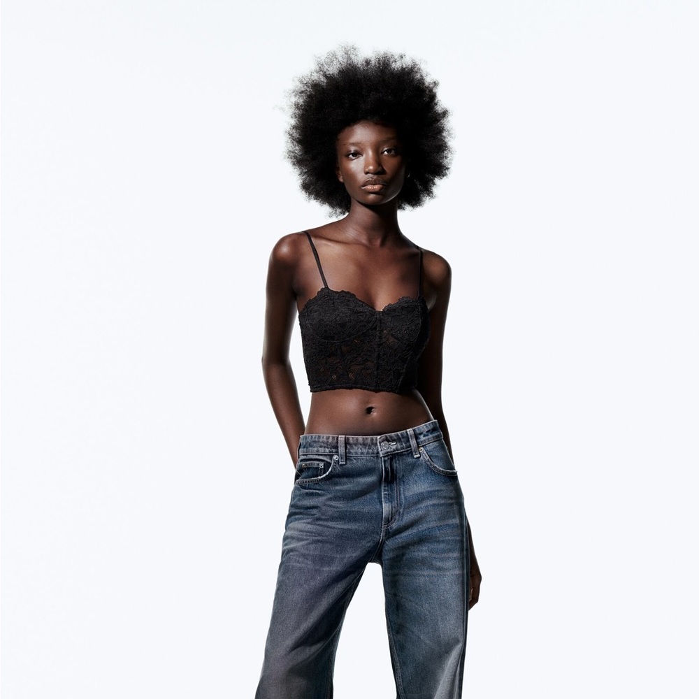 NWOT Zara lace corset/crop top